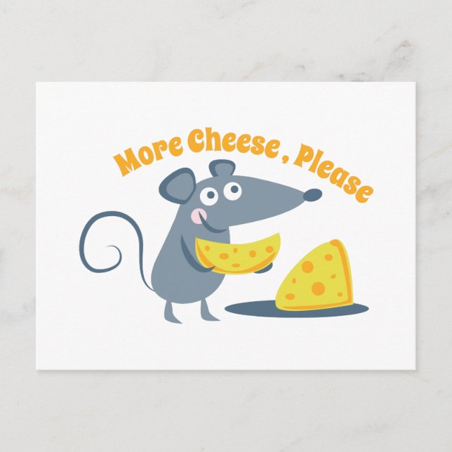 Mehr Käse, bitte Postkarte (Vorderseite)