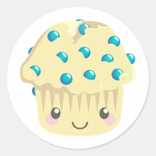 Mehr Kawaii Muffin Faces Runder Aufkleber