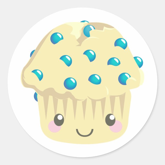 Mehr Kawaii Muffin Faces Runder Aufkleber (Vorderseite)