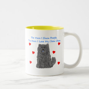 Mehr kenne ich Leute-Chow-Chow-Schwarzes Zweifarbige Tasse