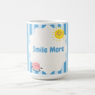 Mehr lächeln Inspirierender Becher   Süß Positiv  Kaffeetasse