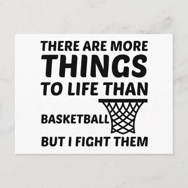 MEHR LEBEN ALS BASKETBALL FUN POSTKARTE (Vorderseite)