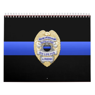 Mehr Liebe Abzeichen Thin Blue Line Kalender