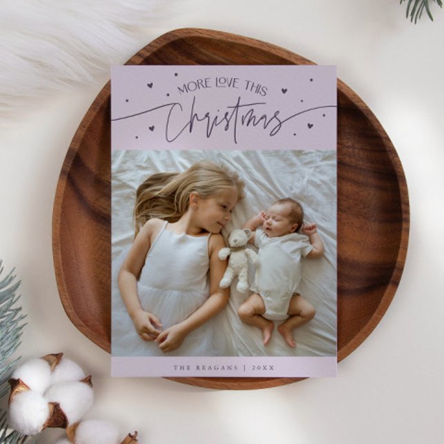 Mehr Liebe Dieses Lila Foto Geburt Weihnachten Ankündigung (Von Creator hochgeladen)