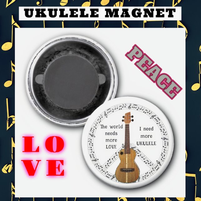 Mehr Liebe Mehr Ukulele Musik Mehr Ruhe Magnet (Von Creator hochgeladen)