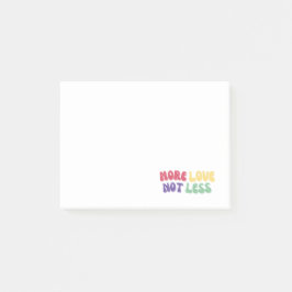 "Mehr Liebe nicht weniger" Liebe Post-it Klebezettel