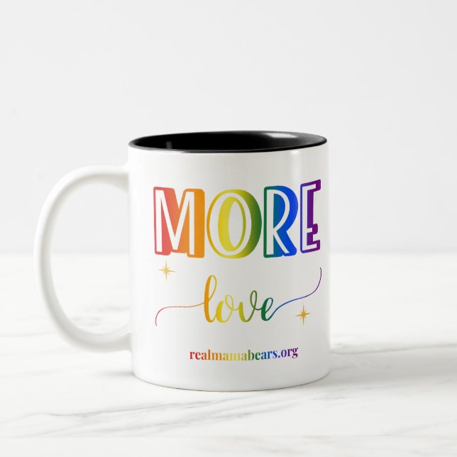 Mehr Liebe Regenbogen-Tasse Zweifarbige Tasse (Links)