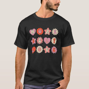 Mehr Liebe Retro-Valentinstag hört Liebe T-Shirt
