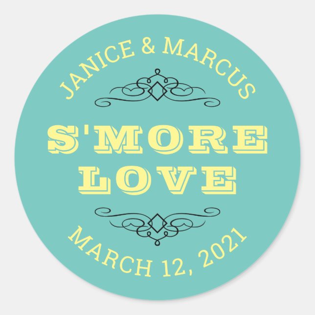 Mehr Liebe Sticker, Smore Gefallen Sticker (Vorderseite)