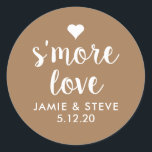 Mehr Liebe Sticker, Smore Gefallen Sticker<br><div class="desc">Schöne Aufkleber mit Ihren Namen und Datum angepasst. Machen Sie Ihren großen Tag mit stilvollen Hochzeitsaufklebern aus,  um Ihren Einladungen und Umschlägen eine persönliche Touch hinzuzufügen. Ideal,  um Ihre Hochzeitseinladungen oder Gastgeschenk-Aufkleber als Briefumschlag zu verwenden.</div>