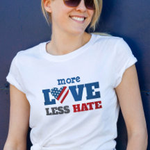 Mehr Liebe Weniger Hass USA Fahne Herz Fett Typogr