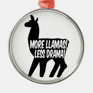Mehr Llamas weniger Drama Silbernes Ornament