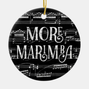 Mehr Marimba Chalkboard - Schwarz-weiße Musik Keramik Ornament