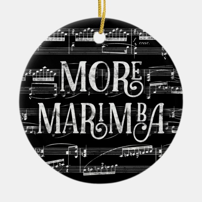 Mehr Marimba Chalkboard - Schwarz-weiße Musik Keramik Ornament (Vorne)