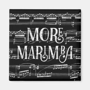 Mehr Marimba Chalkboard - Schwarz-weiße Musik Magnet