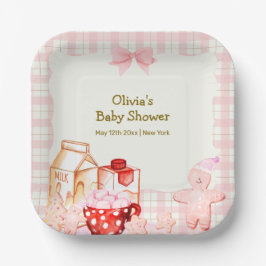 Mehr Milch & Cookie Gingham Winter Baby Dusche Pappteller