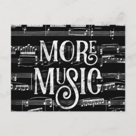 Mehr Musik Chalkboard - Schwarz-weiß Musiker Postkarte