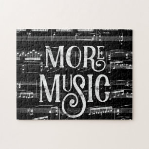 Mehr Musik Chalkboard - Schwarz-weiß Musiker Puzzle