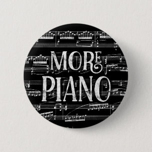 Mehr Piano Chalkboard - Schwarz-weiße Musik Button