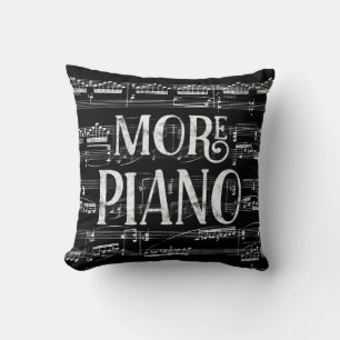 Mehr Piano Chalkboard - Schwarz-weiße Musik Kissen