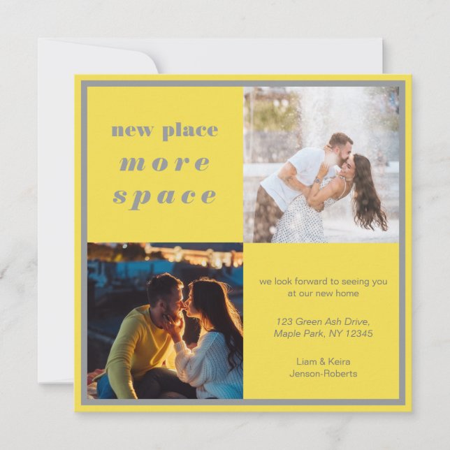 Mehr Platz 2 Foto Gelb grau bewegen Ankündigung (Vorderseite)