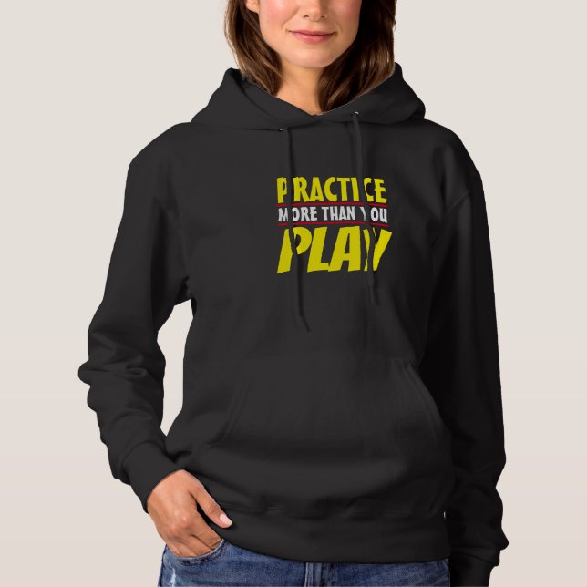 Mehr praktizieren | Motivierend Phrase Red Typogra Hoodie (Vorderseite)