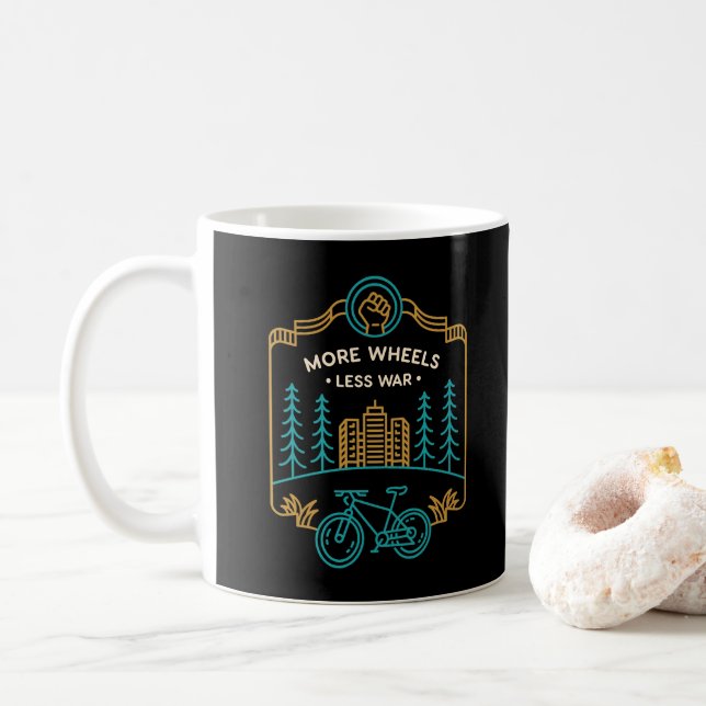 Mehr Räder weniger Krieg 1 Kaffeetasse (Mit Donut)