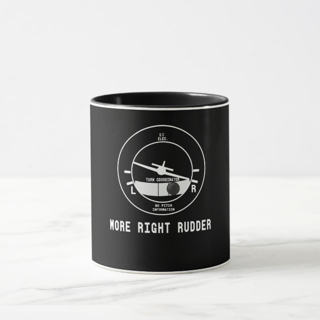 Mehr Rechte Rudder CFI Fluglehrer Pilotengeschenk Tasse (Zentrum)