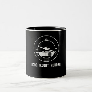 Mehr Rechte Rudder CFI Fluglehrer Pilotengeschenk Zweifarbige Tasse