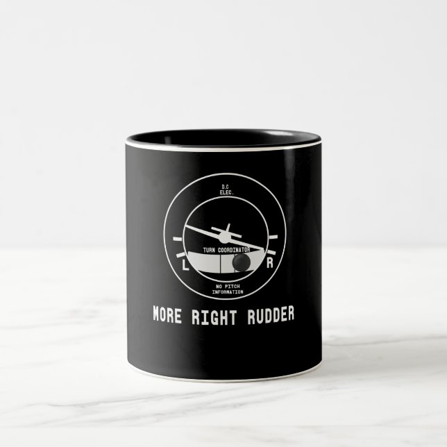 Mehr Rechte Rudder CFI Fluglehrer Pilotengeschenk Zweifarbige Tasse (Mittel)