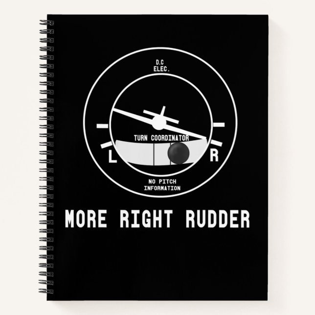 Mehr rechts Rudder CFI Flight Instructor Pilot Ges Notizbuch (Vorderseite)