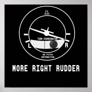 Mehr rechts Rudder CFI Flight Instructor Pilot Ges Poster