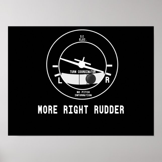 Mehr rechts Rudder CFI Flight Instructor Pilot Ges Poster (Vorne)