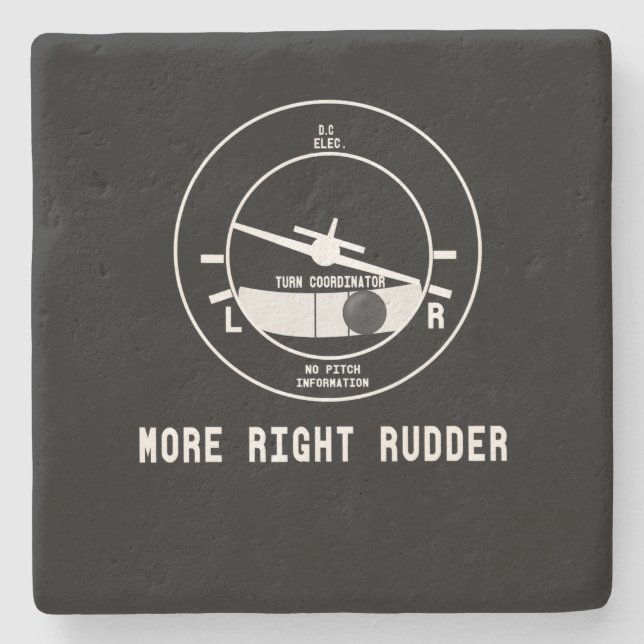 Mehr rechts Rudder CFI Flight Instructor Pilot Ges Steinuntersetzer (Vorderseite)