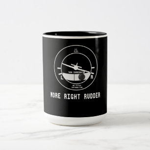 Mehr rechts Rudder CFI Flight Instructor Pilot Ges Zweifarbige Tasse