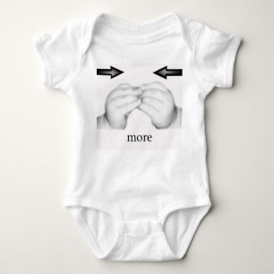 mehr Säuglings-Stramplerbaby-Zeichensprache Baby Strampler