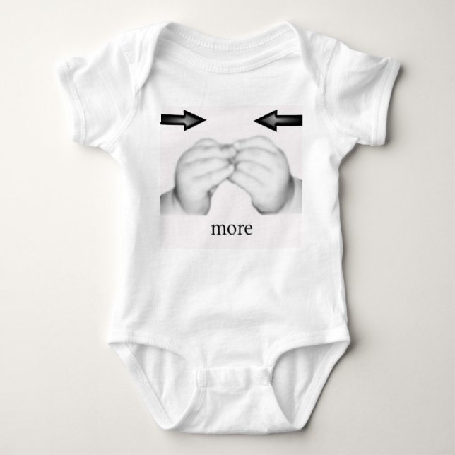 mehr Säuglings-Stramplerbaby-Zeichensprache Baby Strampler (Vorderseite)