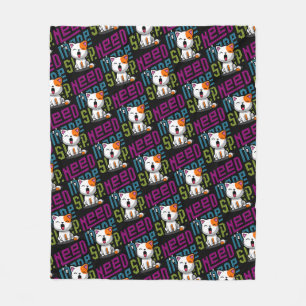 Mehr Schlaf brauchen   Funny Cat niedlicher Ausspr Fleecedecke