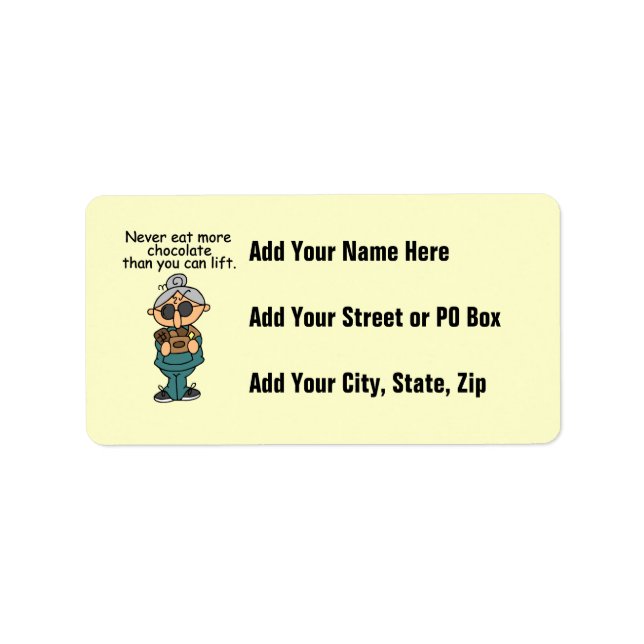 Mehr Schokolade-Spaß Adressaufkleber (Vorne)