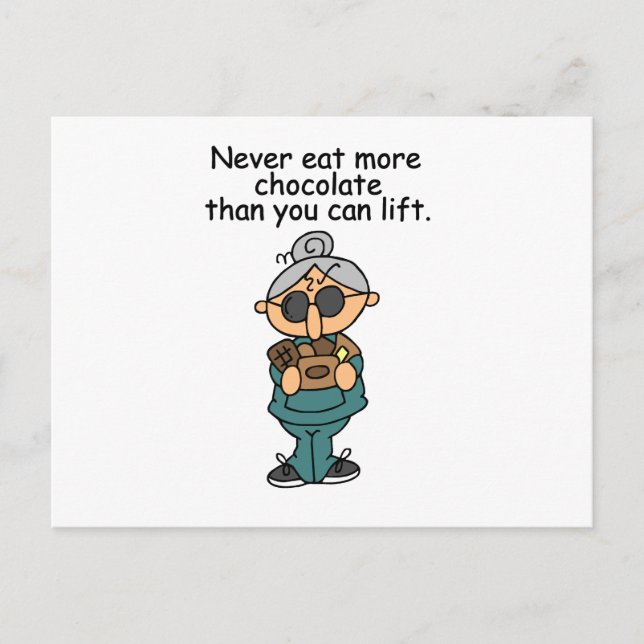 Mehr Schokolade-Spaß Postkarte (Vorderseite)