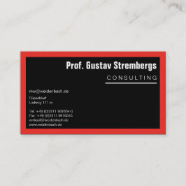 Mehr Schwarz Visitenkarte