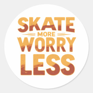 Mehr Skate, weniger Retro-Skateboarding-Angebot Runder Aufkleber