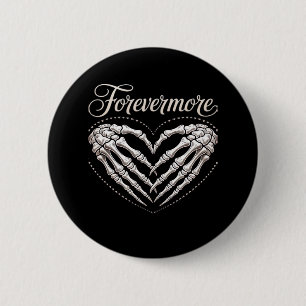 Mehr Skeleton Hands Herz-Gotik Halloween Button