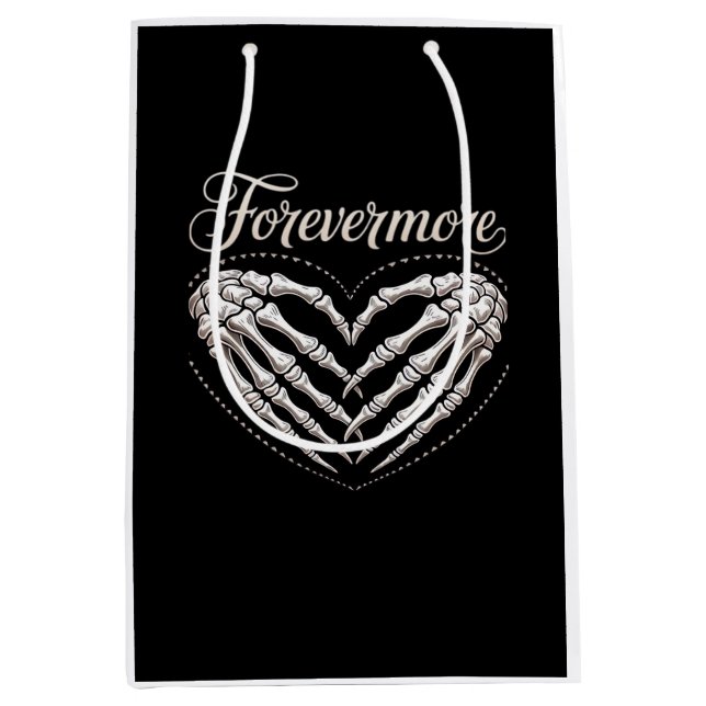 Mehr Skeleton Hands Herz-Gotik Halloween Mittlere Geschenktüte (Vorderseite)