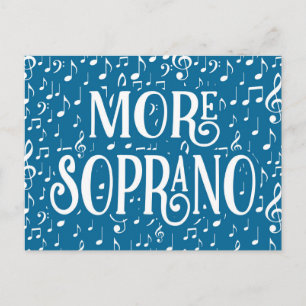 Mehr Sopran - Blau Weißer Sänger Postkarte