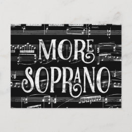 Mehr Soprano Chalkboard - Schwarz-weiß Sänger Postkarte