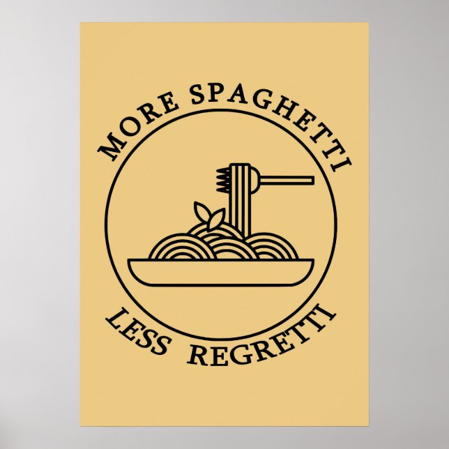 Mehr Spaghetti weniger Regretti Poster (Vorne)