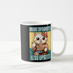 Mehr Spaghetti weniger Upsetti Funny Cat isst Spag Kaffeetasse