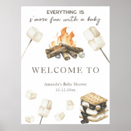 Mehr Spaß mit der Babydusche Willkommen Poster