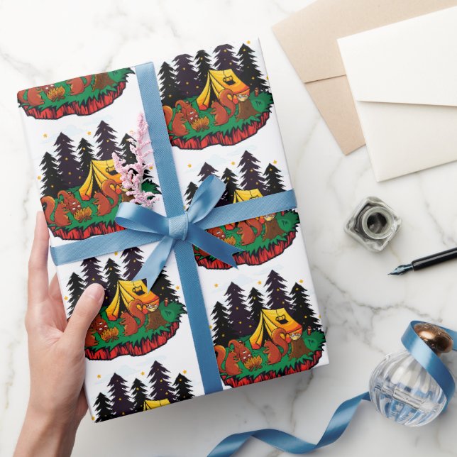 Mehr Spaß mit diesem Camping-Eichhörnchen Geschenkpapier (Schenken)